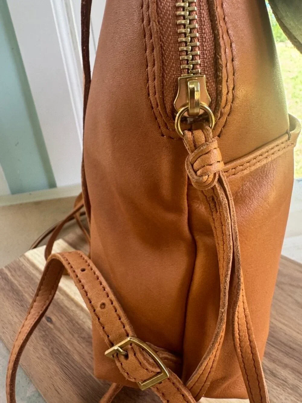MARGOT Camille Leather Backpack in Cognac -NWT